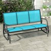 Resenkos Swing Glider Chair,  Outdoor Chair,3-Person Outdoor Patio Glider Bench, Porch Glider Swing with 3 Seats, Brown - 2 of 4