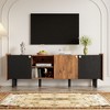 61.81 Inch Brown TV Stand with 3 Cabinets Media Console Table for TVs up to 70 Inches and Living room Bedroom - 4 of 4