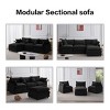 VASIP Chenille Modular Cloud Sectional Sofa - 105" L-Shaped 3-Seater with Ottoman,for Living Room,Beige - 3 of 4