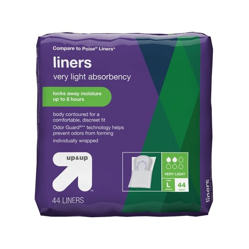 Poise Daily Liners Incontinence Liners - Very Light Absorbency - Long - 44s