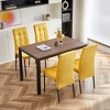 PAGED Set of 4  Velvet Dining Chairs with High Backrest & Golden Legs,Elegant Armless Chairs with Space-Saving Design for Kitchen,Living Room - 2 of 4