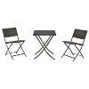 ONWITH Rattan Patio Bistro Set, 3 Piece Foldable Outdoor Patio Furniture Sets, with Folding Table - 3 of 4