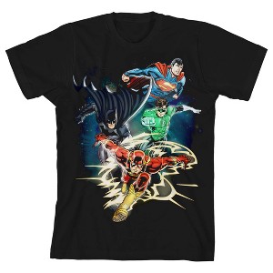 Group Art Justice League Black T-Shirt Toddler Boy to Youth Boy - 1 of 3
