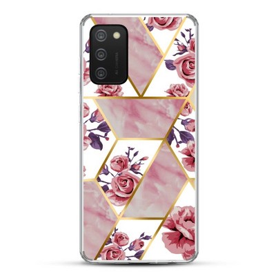 MyBat Fusion Protector Cover Case Compatible With Samsung Galaxy A02s - Electroplated Roses Marbling