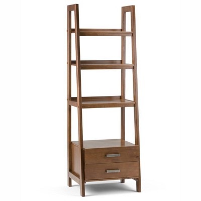 72" Hawkins Solid Wood Ladder Shelf with Storage - Wyndenhall