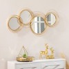 HOMCOM Metal Wall Art, 42.25" Circle Mirror Decor, Modern Round Wall Mirror for Living Room, Bedroom and Dining Room, Gold - 3 of 4