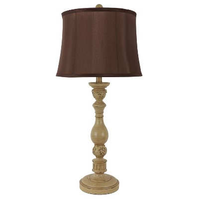 30" Dora Scultped Resin Table Lamp Antique Ivory - Decor Therapy