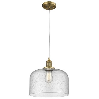Bell - 1 Light Cord Hung Mini Pendant In Industrial Style-8 Inches Tall and 12 Inches Wide