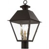Livex Lighting Wentworth 3 - Light Post Light in  Bronze/Antique Brass - 4 of 4