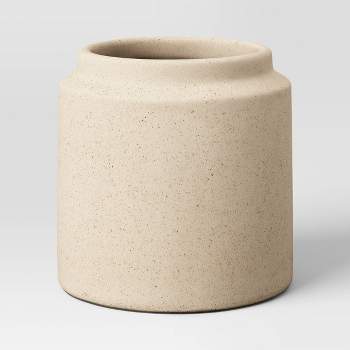 Cylinder Textured Indoor/Outdoor Planter Gray/Tan Sand - Threshold™