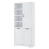 JANSNO Bathroom Storage Cabinet with Doors, Drawers & Adjustable Shelf, Freestanding Tilt-Out Laundry Hamper Organizer - 2 of 4