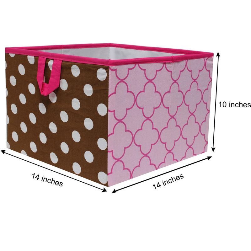Bacati - Butterflies/Ladybugs Pink/Chocolate Storage Box Large, 4 of 7