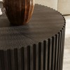 POVISON Fluted Round Coffee Table, Minimalist Wood Coffee Table, Mid Century Modern, Black, Fully Assembled, 31.5" - 4 of 4