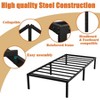 18" Metal Bed Frame, Twin Size Bed Platform with Heavy Duty Slat Support, Black - 2 of 4