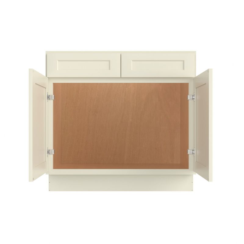 HOMLUX 36 in. W  x 21 in. D  x 34.5 in. H Bath Vanity Cabinet without Top in Shaker Antique White, 2 of 7