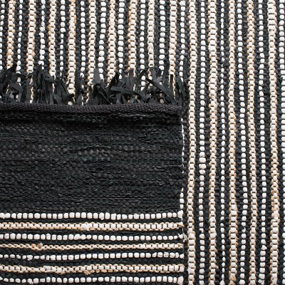Black and White Striped Cowhide 8' x 10' Area Rug