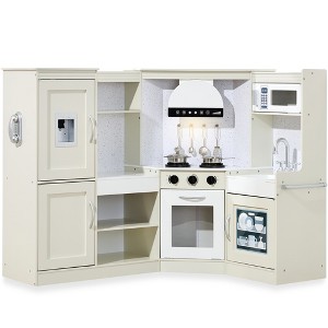 Best Choice Products Pretend Play Corner Kitchen, Interactive Wooden Kids Set w/ Lights & Sounds - 1 of 4