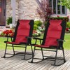 PAGED Outdoor Rocking Chair Set Foldable Beach Chairs with Steel Frame for Porch, Beach, Picnics, Balcony - 2 of 4