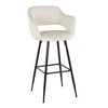 Fixed Faux Leather Contemporary Bar Stool with Low Back and Metal Legs for Home Bar or Kitchen (Set of 2) - 2 of 4