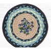 Earth Rugs Round Jute Trivet 10"x10" – Blueberry Print with Braided Natural Fiber Design - 2 of 3