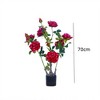 2Pcs Faux Peony Flower, 28in Artificial Plants & Flowers with Green Leaves Pre-Potted Fake Blooming Tree - 3 of 4