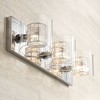 Possini Euro Design Wrapped Wire Modern Wall Light Chrome 22" Fixture Clear Glass Cylinder Shade for Bedroom Bathroom Vanity Reading Living Room House - 2 of 4