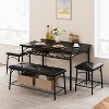 GOCAPTAIN Dining Table Set for 4, Kitchen Table Set with Upholstered Dining Bench and Square Stools, Metal Frame with Storage Shelves for Apartment - 4 of 4