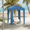 Outsunny 5.8' x 5.8' Cabana Umbrella, Outdoor Beach Umbrella with Double-top, Windows, Sandbags, Carry Bag - image 2 of 4