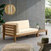 2pk Oana Outdoor Acacia Wood Left Arm Loveseat & Coffee Table with Cushion Teak/Beige - Christopher Knight Home - 4 of 4