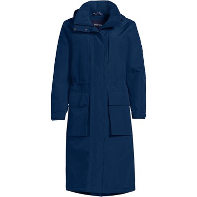 Lands' End Women's Squall Packable Waterproof Raincoat - Windproof Hooded Jacket