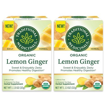 Traditional Medicinals Lemon Ginger Tea - 16ct : Target