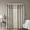 DSVIMOY Curtain Panels, Knitted Jacquard Damask Total Blackout Grommet Top Curtain Panel for Living Room, Bedroom, Silver, 95"*50"*0.13" - 3 of 4
