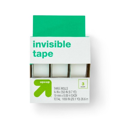 3pk Invisible Tape - up&up™: Clear Tape Refills for Dispenser, 0.75" Width, 350" Length, Plastic Material