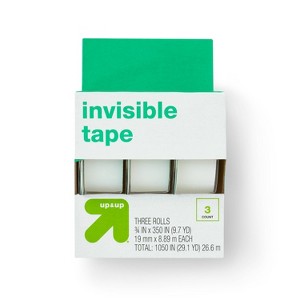 3pk Invisible Tape - up&up™: Clear Tape Refills for Dispenser, 0.75" Width, 350" Length, Plastic Material - 1 of 3