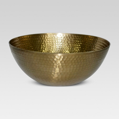 Hammered Large Serving Bowl with Gold Finish - Threshold