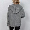 BLUEMING Womens Cardigans Open Front V Neck Button Down Hooded Sweaters Long Sleeve  Casual Hollow Out Knit Tops - 2 of 4