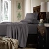 Cotton Sateen Deep Pocket Sheet Set (Queen) Silver Gray 700 Thread Count - Tribeca Living: Luxurious Comfort, 4-Piece Set - 3 of 3