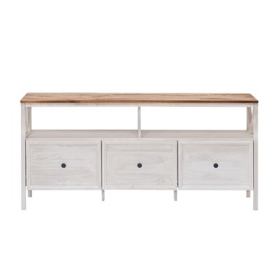 NicBex Modern Farmhouse Solid Wood TV Stand, Media Console TV Cabinet for Living Room