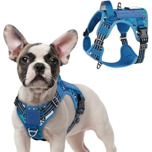 rabbitgoo Tactical Dog Harness for Small Dogs,  Vest with Handle & Molle, Easy Control for Training Walking, Blue Camo, S - 1 of 1