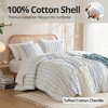 3Pcs Boho Style Duvet Set, Chenille Tufted Geometric Printed Bedding Set, 100% Cotton Bed Set with Matching Shams - 2 of 4