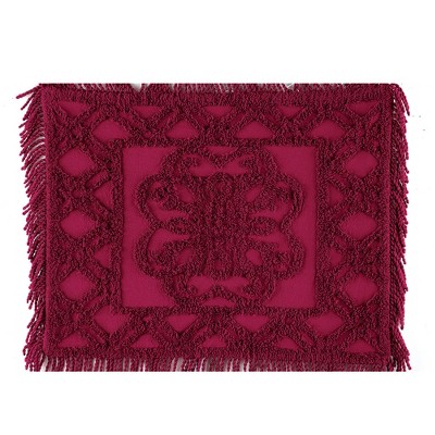 Collections Etc Elegant Chenille Lattice Scroll Design with Fringe Pillow Sham