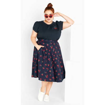 Women's Plus Size Siena Skirt - navy | CITY CHIC