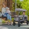 Folding Wagon Stroller for 2 Kids, Adjustable Handle, All-Terrain Shock-Absorbing Wheel, Detachable Tray, Diaper Bag - 2 of 4