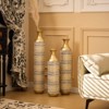 Aukfa Set of 3 Vintage Gold Metal Floor Vases – 24", 28.7", 33.5" for Living Room Décor - 3 of 4