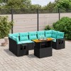 vidaXL 8 Piece Patio Sofa Set with Cushions - Black - 2 of 4
