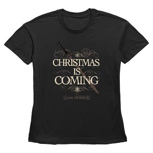 Womens Game of Thrones Christmas Is Coming T Shirt - 1 of 3