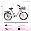 SEVOBAL Bicycles 20 Inch Kids Bike with Coaster Brake V-Brake Lightweight Steel Frame for Boys and Girls, Pink, 55.9"*21.2"*31.5" - 4 of 4