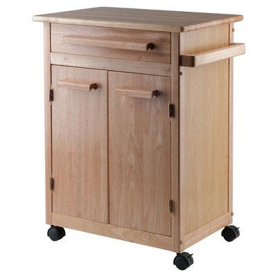 Utility Cart With Cutting Board Wood/natural - Winsome : Target