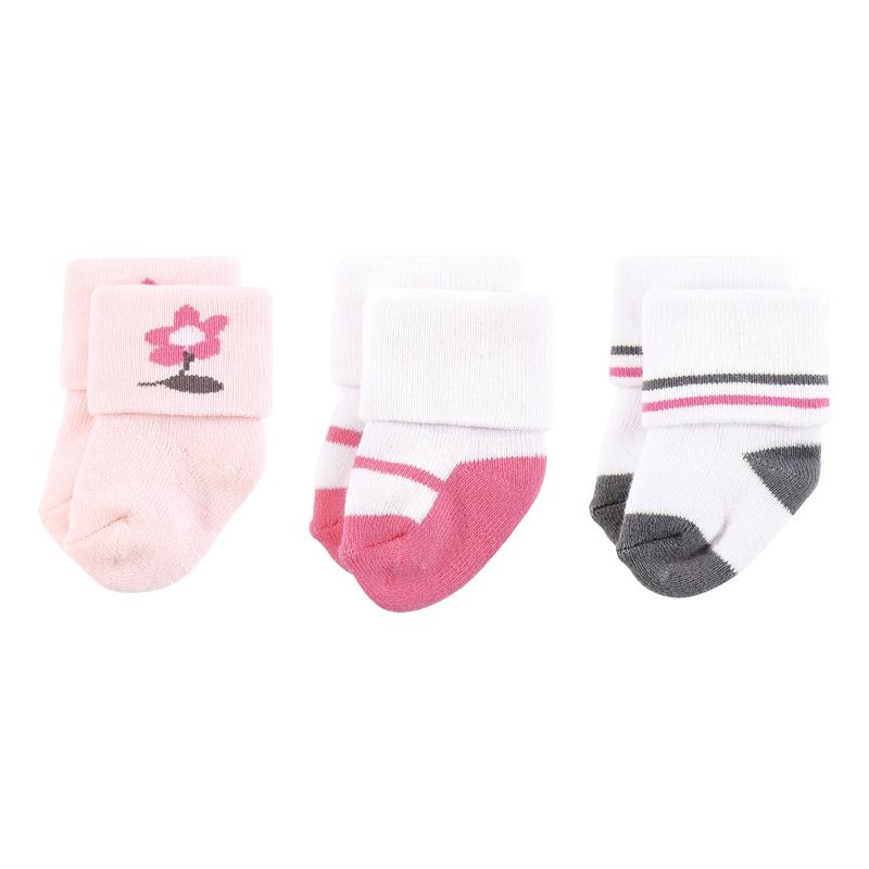 Hudson Baby Infant Girl Caps, Mittens and Socks Set, Fairytale, 0-6 Months, 5 of 6