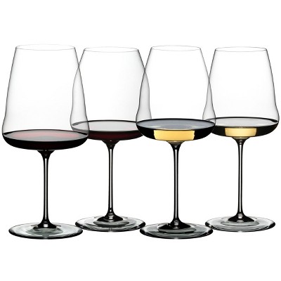 Riedel 5123/47 Winewings Red and White Wine Drinking Glasses Wine Tasting Set, Stemware, Crystal, Dishwasher Safe (4 Glasses)